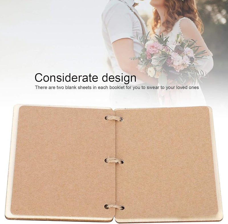 Wedding Vow Book Anniversary Keepsake Gift Wooden Twine Photo Prop 2 Packs Style 2 - Image 2